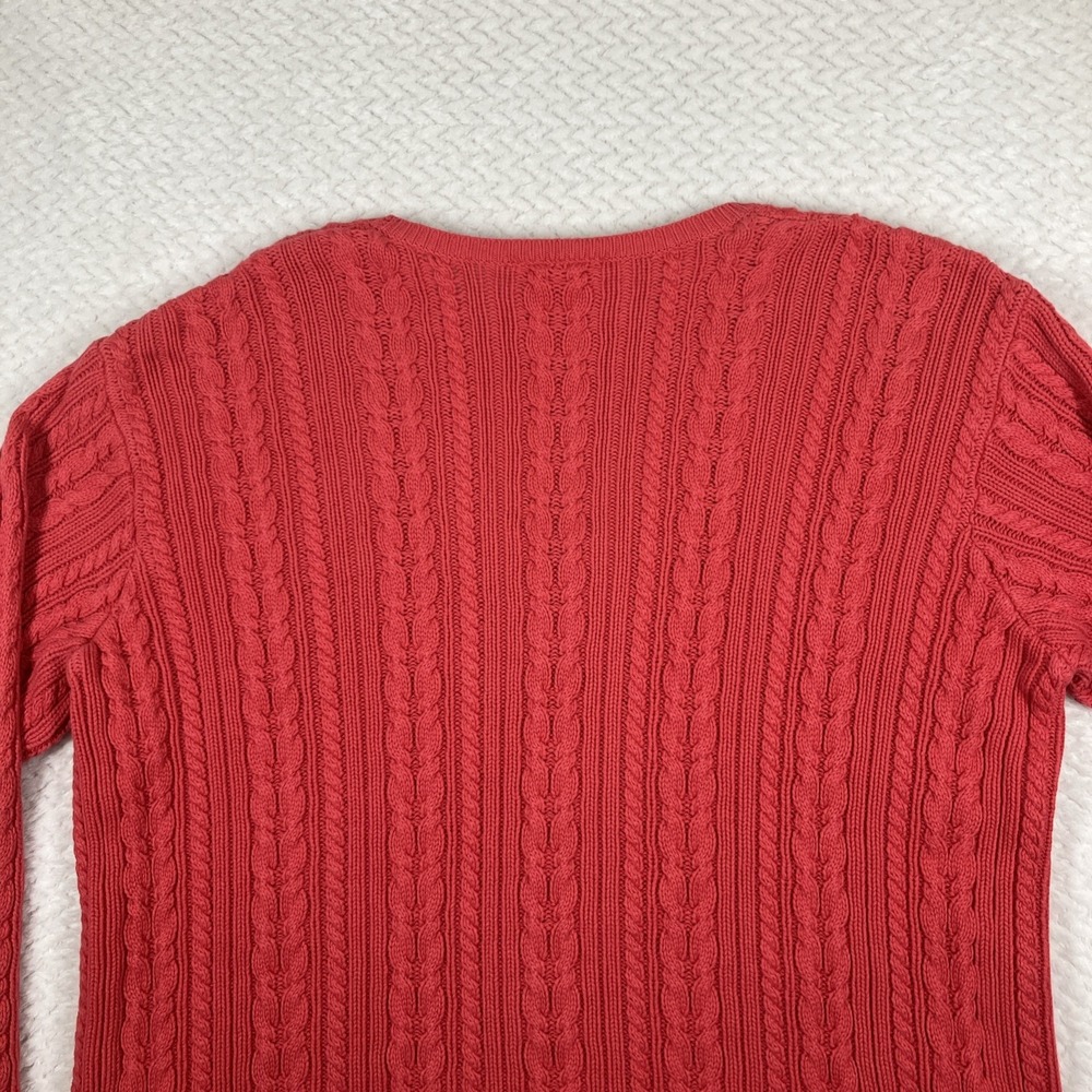 Vtg Talbots Pink Cable Knit Sweater Cardigan Button Up Women's Size M - Picture 8 of 13